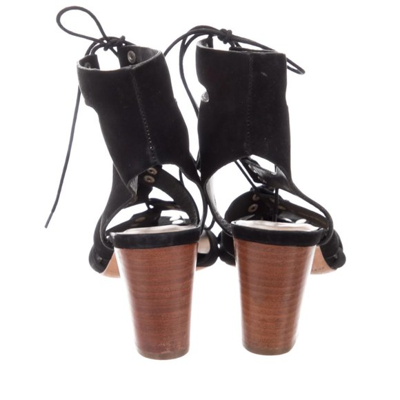 Size 6.5 - Loeffler Randall Black Suede Gladiator Sandals. - Picture 3 of 4